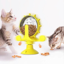 (yellow) Lallypet,Lallypet Food Spinning Windmill,360 Rotating Windmill Suction Cup Toys