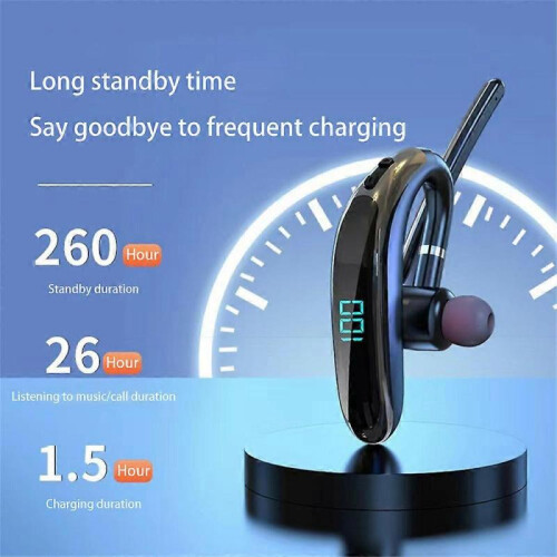 (box-packed) Wireless Bluetooth 5.2 Earpiece Headset Driving Trucker Earbuds Noise Cancelling 1