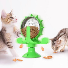 (green) Lallypet,Lallypet Food Spinning Windmill,360 Rotating Windmill Suction Cup Toys