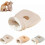 (White L code) Cat Winter Sleeping Bag, Washable Soft Sleeping Enclosed Faux down Pocket Bag 1