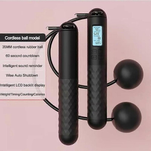 (Deep Black) Skipping Rope with Counter (Gravity Ball With/Without Rope),Relativelk Jump Rope 1