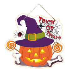 (Pumpkin style) Cardboard Halloween Pumpkin Trick Or Treat Decoration Haunted House Decor 20cm