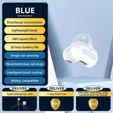 (Blue Box Set) Bluetooth 5.3 Wireless Earbuds Ear Clip Bone Conduction Headphones Sport Headset 2024 New