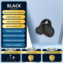 (Black OPP bag) Bluetooth 5.3 Wireless Earbuds Ear Clip Bone Conduction Headphones Sport Headset 2024 New