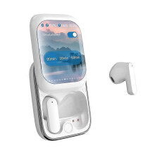 (white) Intelligent Full-Color Touch Screen Slider Earphones 2024 New Music/Game Modes