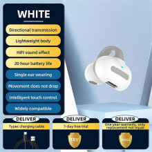 (Grey OPP bagged) Bluetooth 5.3 Wireless Earbuds Ear Clip Bone Conduction Headphones Sport Headset 2024 New
