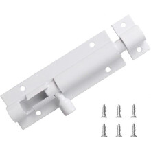 verrou coulissant de sécurité de 7,6 cm, robuste, en alliage d'aluminium, avec vis (blanc)