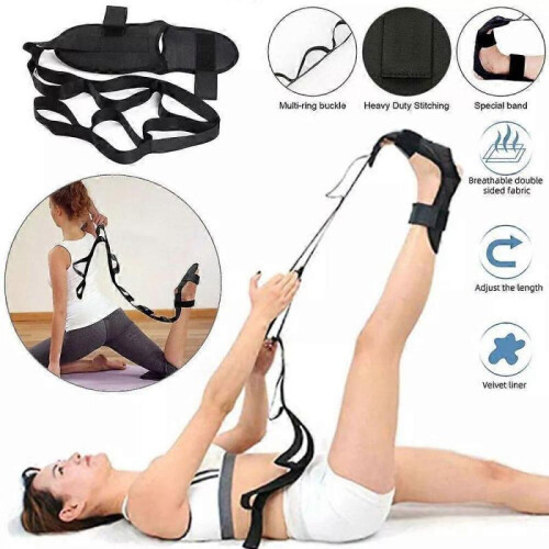 (Red 155cm) Flex's Flex Strap Stretching Strap for Lower Back Pain, By Tight Muscles new 1