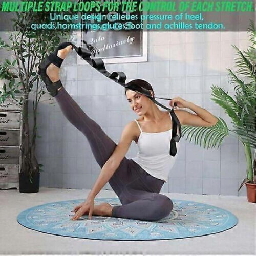 (Black 155cm) Flex's Flex Strap Stretching Strap for Lower Back Pain, By Tight Muscles new 2