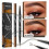 (Light Brown)Hellokiss Liquid Eyebrow Pen,2 in 1 Dual-ended Natural 4 Fork Tip Liquid Eyebrow 3