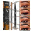 (Light Brown)Hellokiss Liquid Eyebrow Pen,2 in 1 Dual-ended Natural 4 Fork Tip Liquid Eyebrow 2