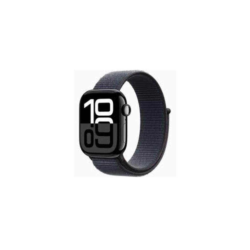 APPLE WATCH SERIES 10 46MM JET BLACK ALUMINIUM CASE WITH BLACK SPORT BAND S/M GPS MWWP3QC/A