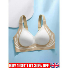 (Black 4XL) Lifting Anti-Sagging Wireless Push-up Bra, Women Adjustable V Neck No Underwire