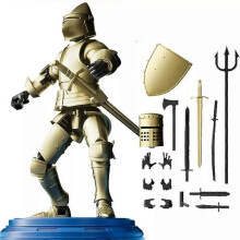(golden) Dummy 13 Robot Action Figure, DIY Medieval Warrior, Strong Magnetic, Removable Articulated Doll in Armor