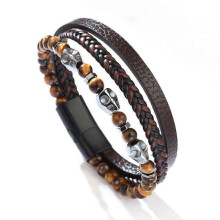 (tiger eye 21.5cm)EnergiStone Vitality Bracelet,ProstaPower Magnetic Band Beaded Bracelet