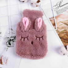 (Light coffee) Winter Warmer Hot Water Bag Cute Hot Water Bottle for Period Pain Stuffed Menstrual
