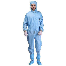 (L, Navy) Reusable Unisex Workwear Coverall Protective Suit Hood Overall Isolation Gown