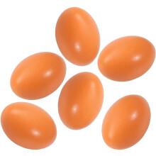 (As show, One size) Hen Eggs Fake Chicken Eggs Set Wooden Fake Eggs Help Laying Hens Farm Tool Poultry Nest Dummy 6 Pieces Dummy Eggs