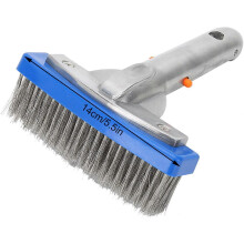 (As show, One size) Swimming Pool Stainless Steel Brush Pool Scrub Brush for Spa Pool Floor Wall Cleaning Equipment Cleaning Tool, can easily sweep