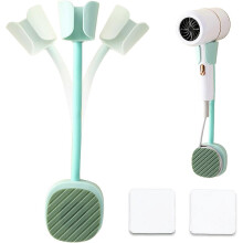 (As show, One size) Self Adhesive Blow Dryer Holder for Bathroom Punch-Free Hair Dryer Rack Hair Dryer Shelf Hair Dryer Lazy Bracket Tools-Free(Green)