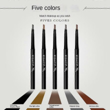 (1*Black) With Double Head Kit, Waterproof Sweat-proof Eyebrow Pencil, Women's Double Head Automatic Rotating Eyebrow Makeup Pen