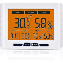 Hygrometer Thermometer, 4.3 Inch Screen Indoor Temperature And Humidity Indicator with Lcd