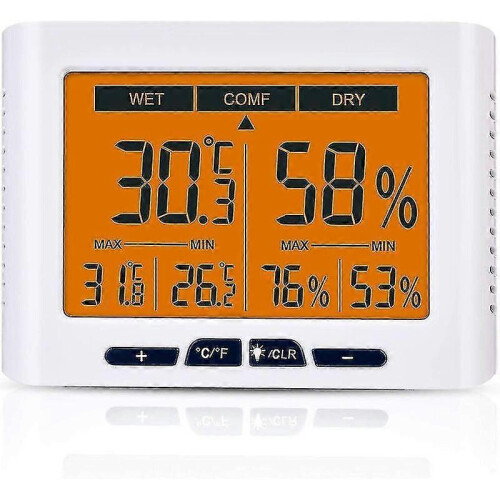 Hygrometer Thermometer, 4.3 Inch Screen Indoor Temperature And Humidity Indicator with Lcd