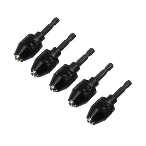5pcs Keyless Drill Chuck for Impact Driver, Chuck Conversion Adapter, 1/4inch Hex , Convert Cordles 2