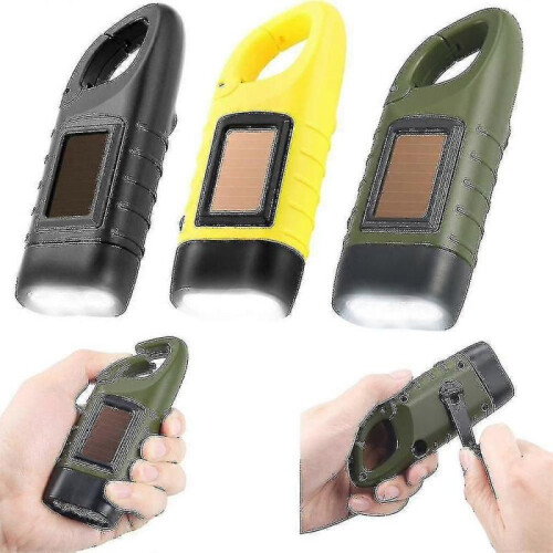 Hand Crank Solar Powered Flashlight Rechargeable Emergency Led Light 2