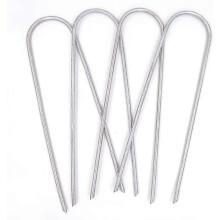(As show, One size) Trampolines Wind Stakes Heavy Duty U Type Sharp Ends Safety Ground Anchor Galvanized Steel for Soccer Goals, Camping Tents