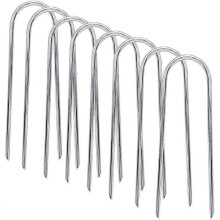(As show, One size) Trampolines Wind Stakes Heavy Duty U Type Sharp Ends Safety Ground Anchor Galvanized Steel for Soccer Goals