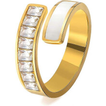 (As show, One size) Shell Gold Signet Rings for Women, Non-Tarnish Stainless Steel Rings with 18K Gold Plated, Chunky Statement Thumb Ring for Women, Girls