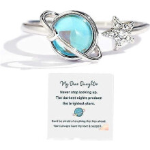 (As show, One size) My Daughter Fidget Ring Planet Anxiety Ring for Daughter Spinner Ring, Anxiety Spinning Rings Jewelry Gift for Women Girls