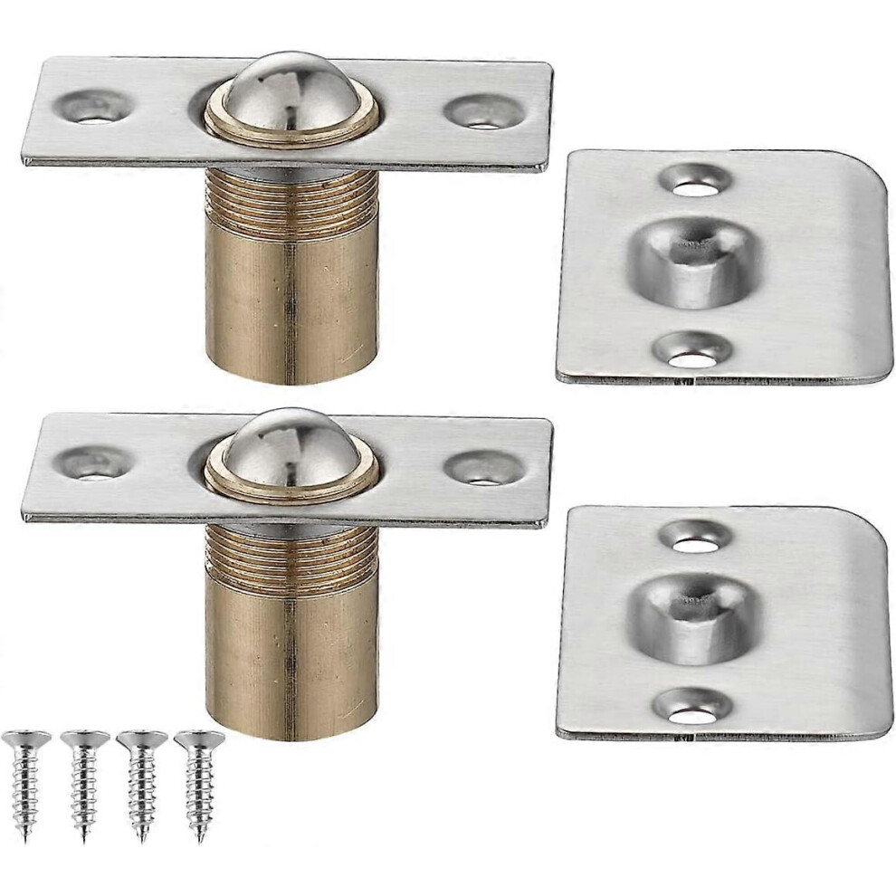 (As Show, One Size) Closet Door Ball Catch Hardware, Stainless Steel Catch Adjustable With Strike Plate, Brushed Satin Finish 8 Pack, Hbc100-P8 4632461632740