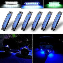 (As show, One size) Pod Led Lights, Waterproof Underglow Neon Lights, Led Under Glow Lights, Car Decoration Lights, Green, 12v, 6pcs
