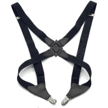 (As show, One size) Non-slip suspender suspender clip suspenders (black) (1pcs)