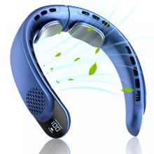 Wiederaufladbarer Nackenventilator, persönlicher Ventilator mit LED-Anzeige, 3 Geschwindigkeiten mit 4000 mAh Akkubetrieb, unterstützt USB T