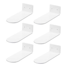 6 Pack Floating Shoe Shelves,white Acrylic Wall Mounted Shoe Display Shelves,for Display Collectibl