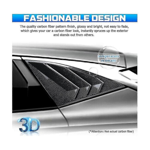For 2021-2023 Rear Side Window Louvers Triangular Window Glass Blinds Accessories - Abs Carbon Fibe 2