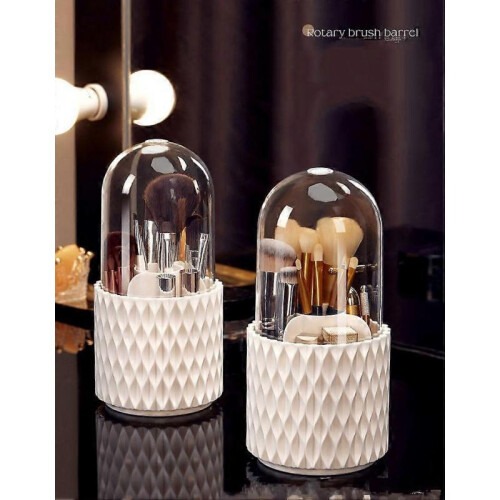 One-piece makeup brush storage rotating dust-proof desktop dressing table storage rack