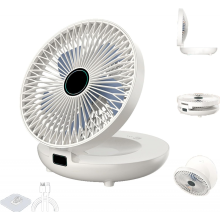 Dual-Use-Küchenventilator, wiederaufladbarer Ventilator, kabelloser Ventilator für das Schlafzimmer, kabelloser Schreibtischventilator-weiß