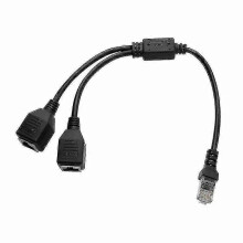 Network Rj45 Male To 2 Female Splitter Adapter Connector Cable Ethernet Cord Wire