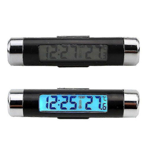 Car Vehicle Air Vent Clip-on Multifunctional Digital Led Backlight Thermometer Celsius Clock with Blue Back Light 2
