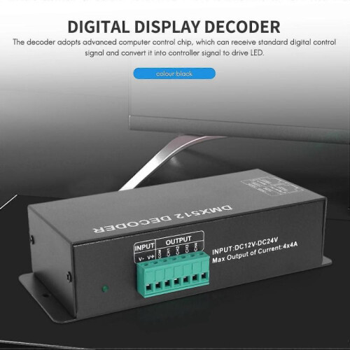 512 Digital Display Decoder,dimming Driver Dmx512 Controller for Led Rgbw Tape Strip Light Rj45 Co 1