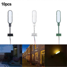 10 PCS Modell Eisenbahn Höhe Rasen Modell Licht Laternenpfahl Track N Kit Plattform Licht LED Für Mini