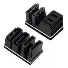 SATA 7Pin kulmikas sovitin Plug and Play 2 SATA 7Pin Adapter Converter 2 SATA 7Pin uros-naaras muunnin