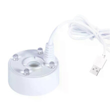 (Schwarz) 5V USB Nebel Maker Fogger Vernebler Wasserbrunnen Aquarium Teich Zerstäuberkopf mit 4 LED