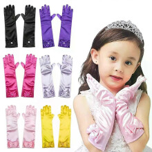 Kinderhochzeitskleid Kinderbekleidung Kinder Lange Handschuhe Vollfingerhandschuhe Bühnenhandschuhe