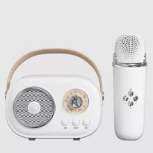 (1pc Speaker, White) Bluetooth Speaker With 1-2 Wireless Microphone Support Karaoke TF Card FM Play HIFI Bass Handsfree Call Children's Birthday Gift