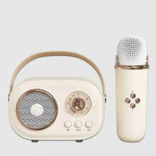 (1pc Speaker, Yellow) Bluetooth Speaker With 1-2 Wireless Microphone Support Karaoke TF Card FM Play HIFI Bass Handsfree Call Children's Birthday Gift
